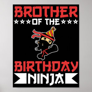 Poster Irmão De Aniversário Ninja Fight Taekwondo Gift