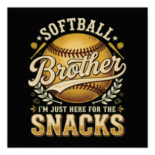 Póster Irmão de Softball Divertido Lanches Esportes