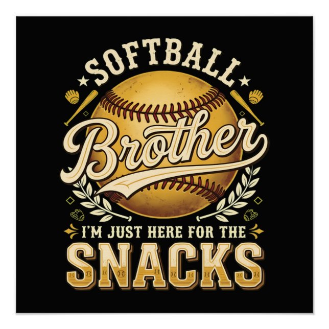 Póster Irmão de Softball Divertido Lanches Esportes (Frente)
