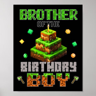 Poster Irmão Do Aniversariante Video Gamer Pixel Aniv