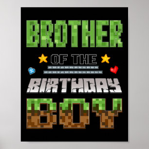 Poster Irmão Do Aniversariante Video Gamer Pixel Birt