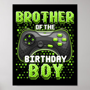 Poster Irmão Do Aniversário Jogo De Vídeo Correspondente