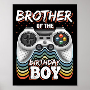 Poster Irmão Do Aniversário Jogo De Vídeo Correspondente 