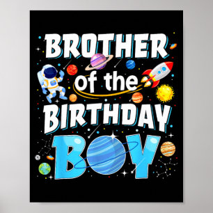 Poster Irmão Do Astronauta Do Espaço Do Menino Do Anivers