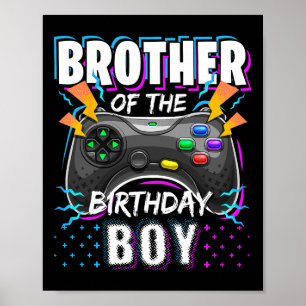 Poster Irmão Do Menino Do Aniversário Correspondente Jogo