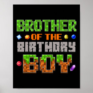Poster Irmão Do Menino Do Aniversário Festa Vídeo Gamer P