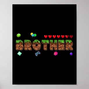 Poster Irmão Do Menino Do Aniversário Jogo De Pixel Corre