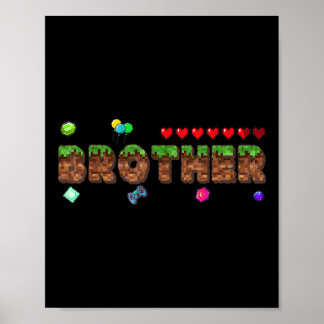 Poster Irmão Do Menino Do Aniversário Jogo De Pixel Corre
