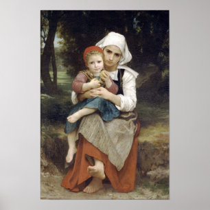 Póster Irmão e irmã do Bouguereau-Bretão