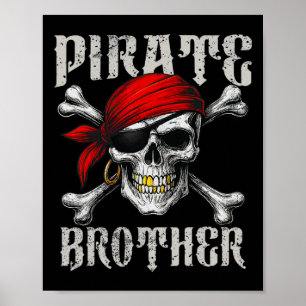 Poster Irmão Pirata Jolly Roger Flag E Skull Crossbon