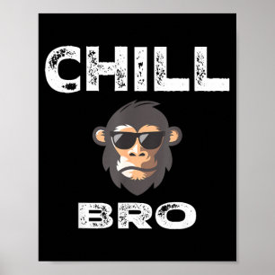 Poster Irmão Relaxa - Macaco Engraçado Com Presente De Sl