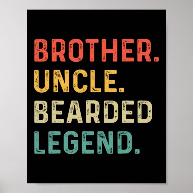 Poster Irmão Tio Beard Legend Pais Vintage (Frente)