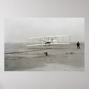 Poster Irmãos Wright Avião Primeiro Voo Aviação
