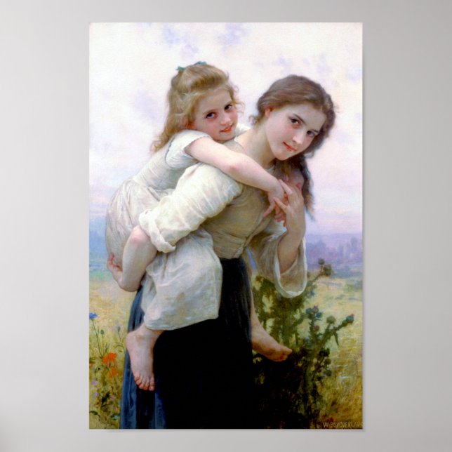 Poster Irmãs, Bouguereau (Frente)