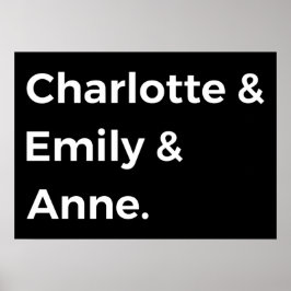Poster Irmãs Brontë I - Charlotte & Emily & Anne