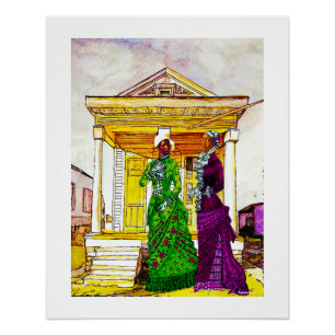 Póster Irmãs da Casa Shotgun – Aquarela de Nova Orleans
