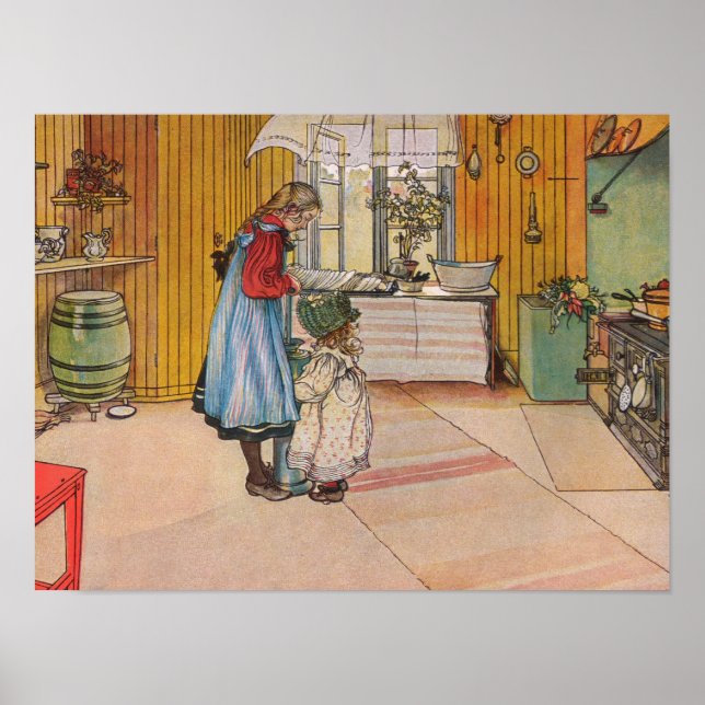 Póster Irmãs - Koket av Carl Larsson (Frente)