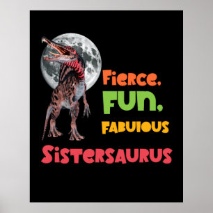 Poster Irmãs Saurus Esquadrão de Dinossauros Irmãs Combin