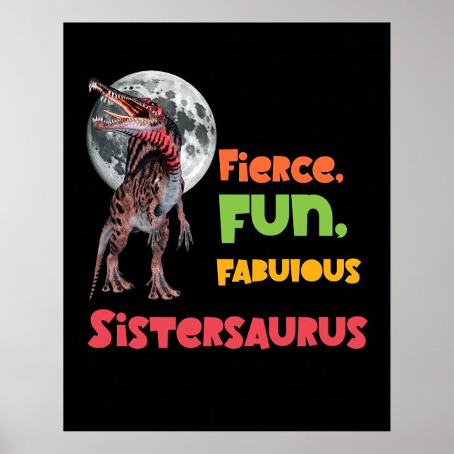 Poster Irmãs Saurus Esquadrão de Dinossauros Irmãs Combin (Frente)