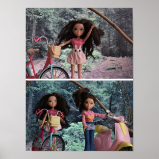 Poster Irmãs se encontrando na floresta.