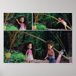 Poster Irmãs se encontrando na floresta.