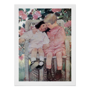 Póster Irmãs sob Flores, Jessie Willcox Smith