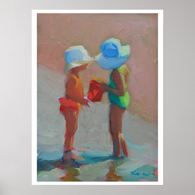 Poster Irmãs Sunhat - Duas Meninas na Praia (Frente)