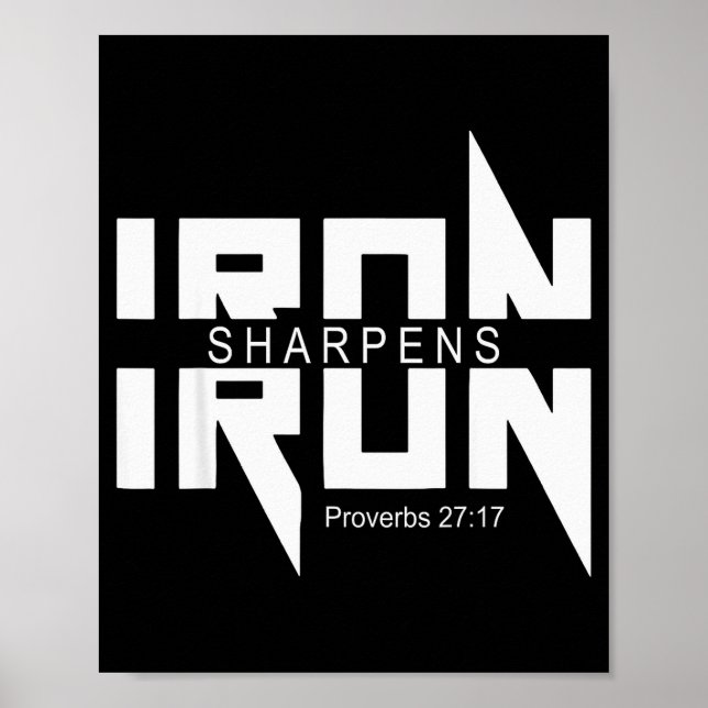 Poster Iron Sharpens Iron Bible Jesus Faith Religious Chr (Frente)