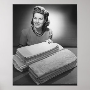 Póster Ironed Linen and Towels