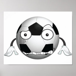 Poster irritado da bola de futebol