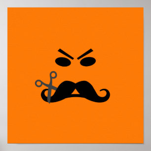 Poster irritado do costume do bigode