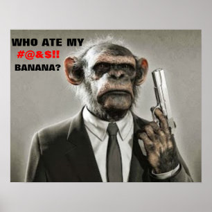 Poster irritado do macaco
