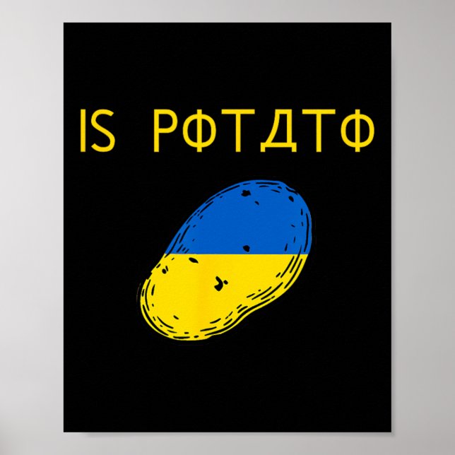Poster Is Potato Funny Joke Blue And Yellow Potato  (Frente)