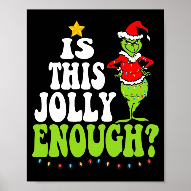 Poster Is This Jolly Enough Merry Christmas Tree Lights F (Frente)
