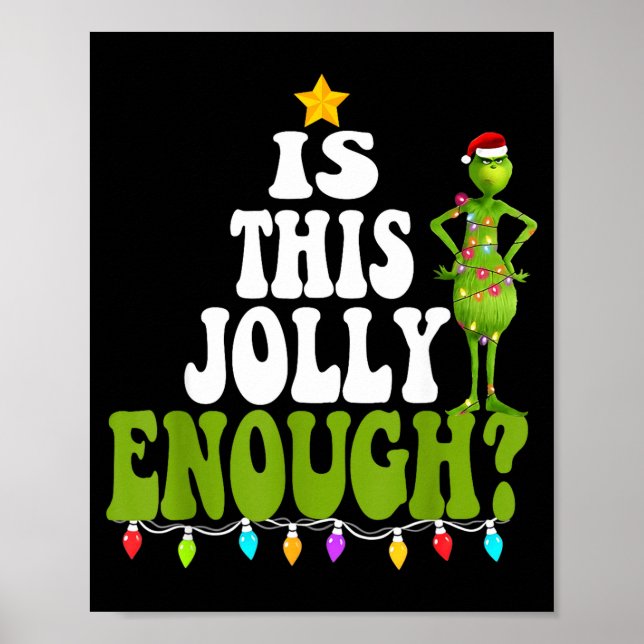 Poster Is This Jolly Enough Merry Christmas Tree Lights F (Frente)