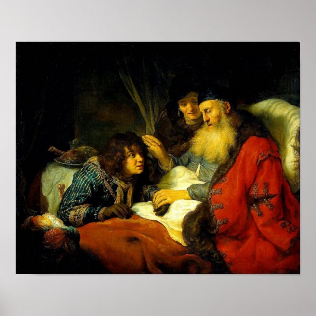 Póster Isaac Blesses Jacob em vez de Esau (General 27: 1- (Frente)