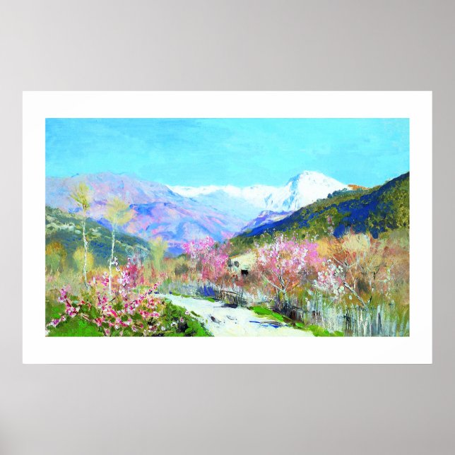 Poster Isaac Levitan. Pintura "Springtime" (Frente)