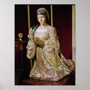 Póster Isabella do Castile na oração, 1520-22