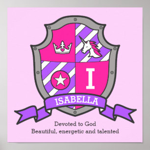 Póster Isabella é o nome das garotas que significa escudo
