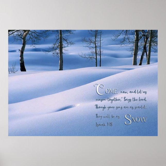 Poster Isaiah 1:18 Inspiracional (Frente)