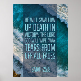 Poster Isaiah 25:8 Bíblia Verse