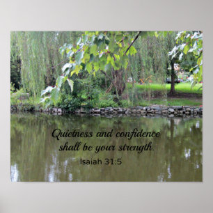 Poster Isaiah 31:5 Silêncio e confiança serão seus