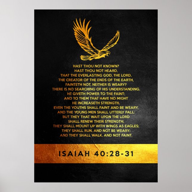 Poster Isaiah 40:28-31 Bíblia Verse (Frente)
