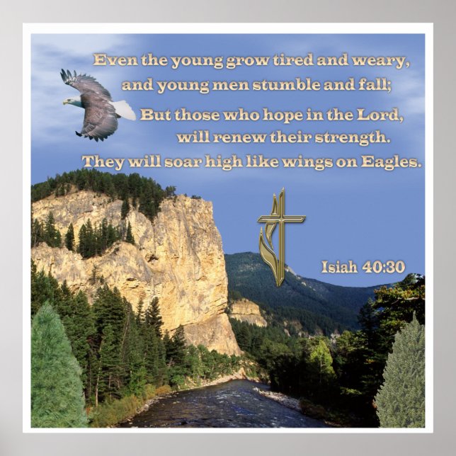 Póster Isaiah 40:30-31 (Frente)
