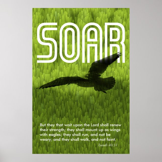 Poster Isaiah 40:31 Bíblia Verse Eagle (Frente)