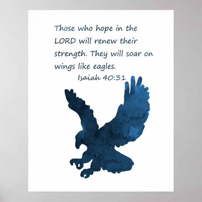Poster Isaiah 40 31 Bíblia Verse Eagle (Frente)