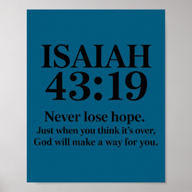 Poster Isaiah 43_19 Bible Verse Christian Saying  (Frente)