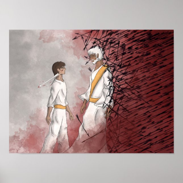 Póster Isaiah 54:17 / Romanos 8:28 (Frente)