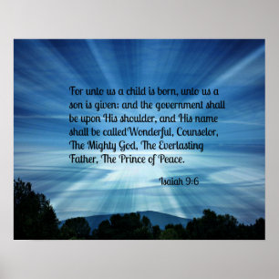 Póster Isaiah 9:6 Para nós, uma criança é nascer...