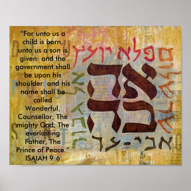 Póster Isaiah 9: 6, "Para nós, uma criança é nascer, para (Frente)